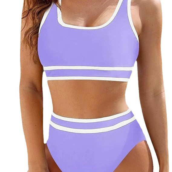 Damen Sportliches Bikini-Set mit Hochbund und komfortablem Oberteil WW