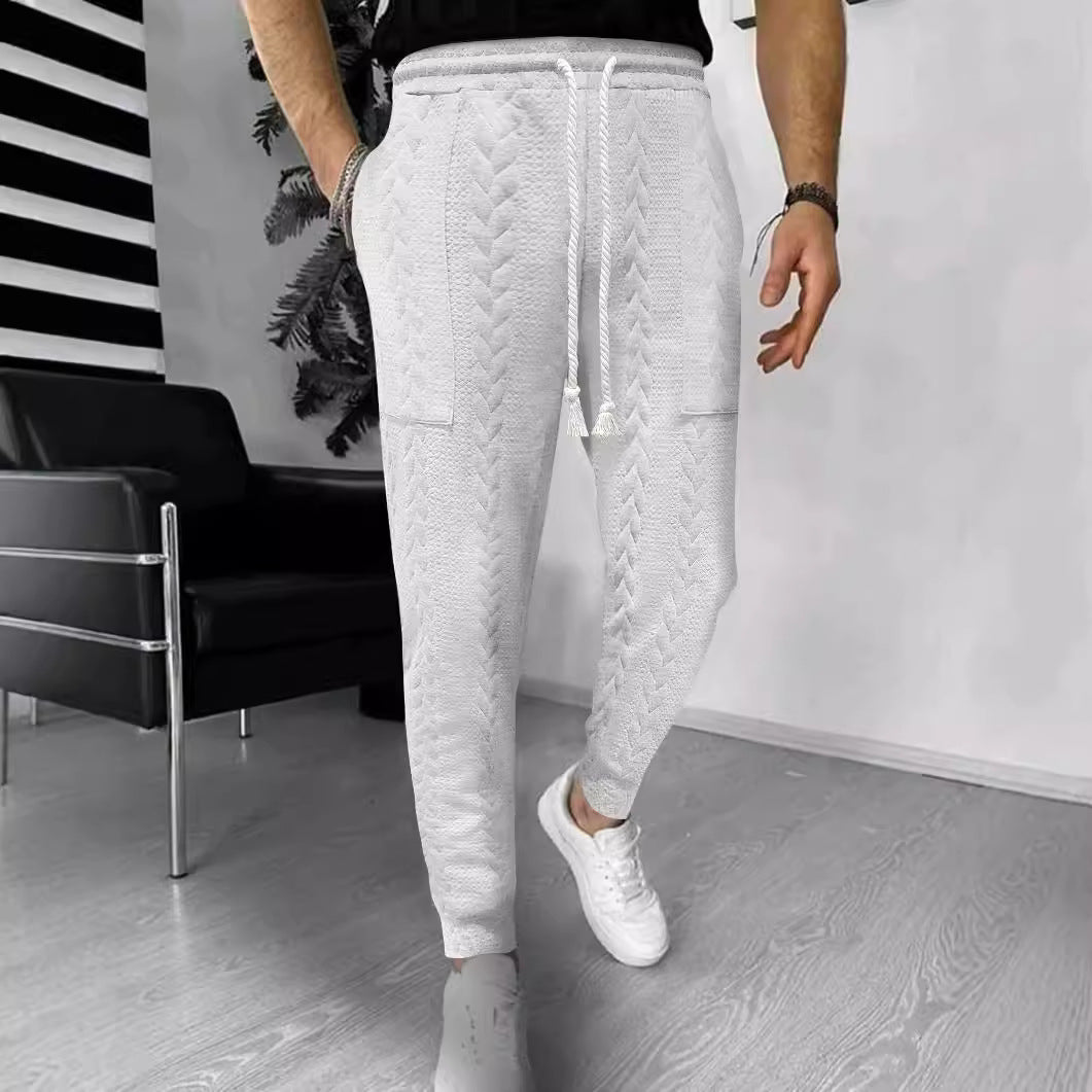 WW | Jogginghosen Lockere Passform Strukturiertes Strickmaterial Kordelzug Taschen