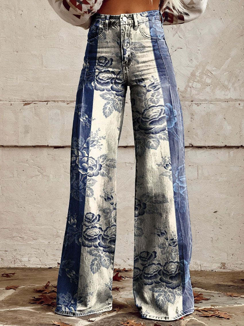 Sara – Klassische Retro-Hosen mit weitem Streifen für Damen
