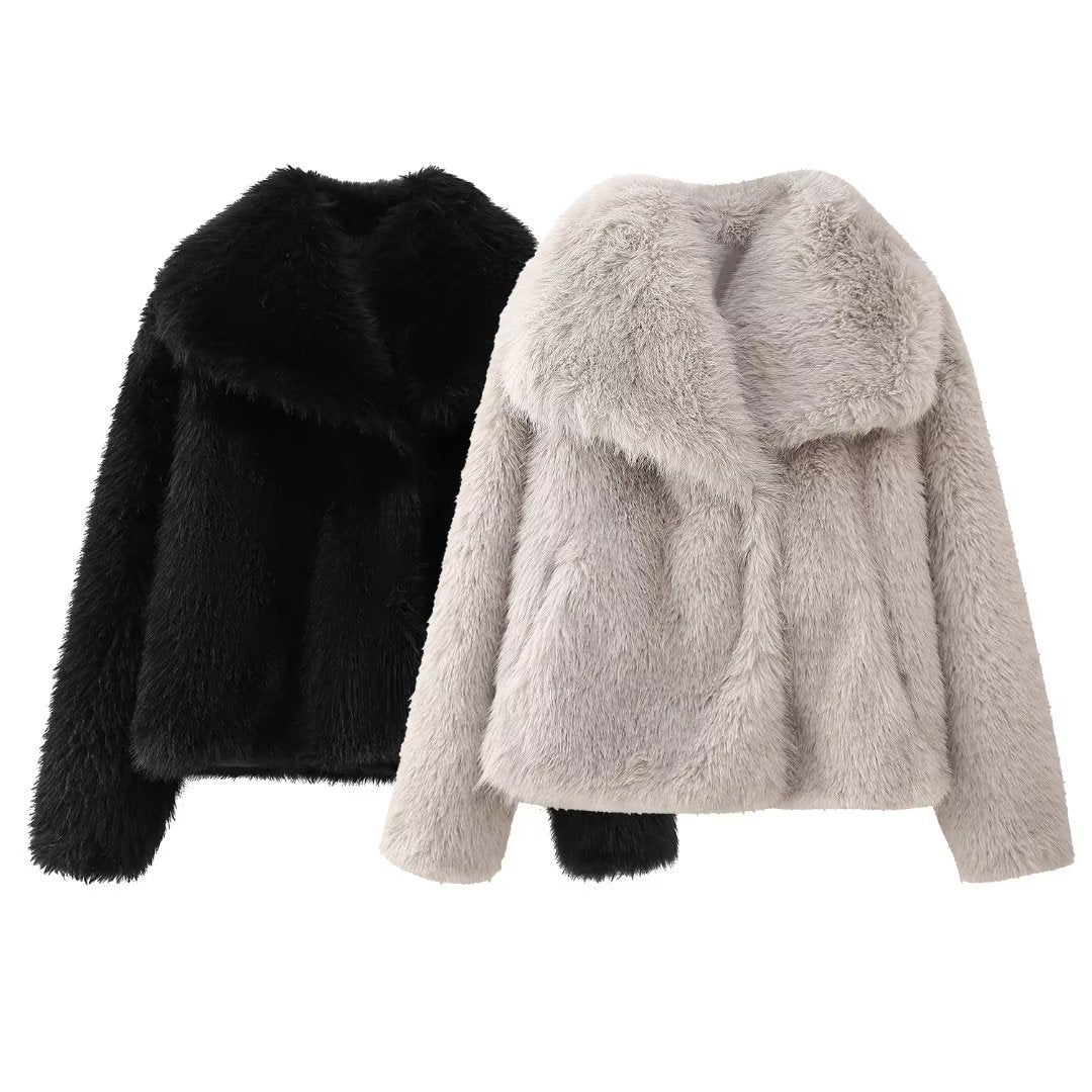 WW | Faux Fur Jacket - Cuddly Teddy Coat Warm Soft Beige