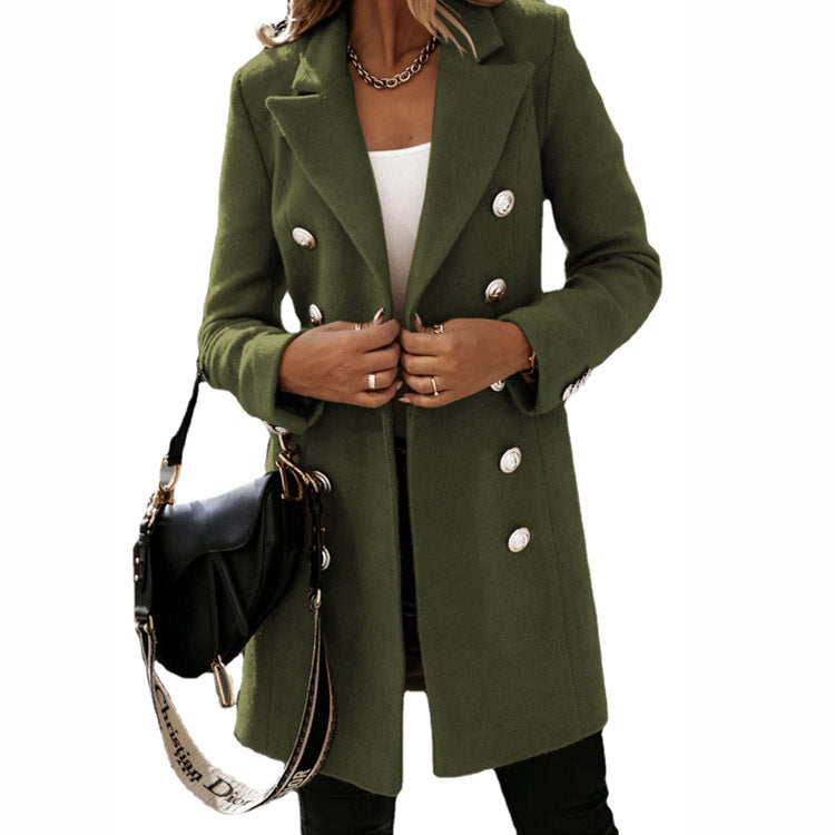 Damen Übergangsjacke mit doppelter Knopfleiste und elegantem Kragen WW