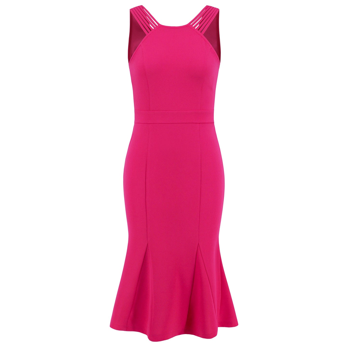 Damen Midi-Kleid mit raffiniertem Rückenausschnitt und ausgestelltem Saum WW