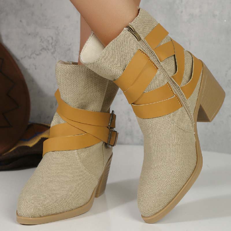 WW | Vintage-Stiefel Mit Klobigem Absatz