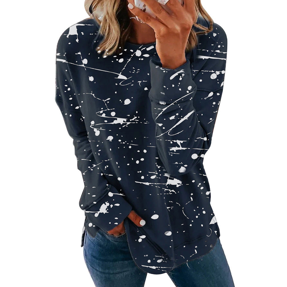 Damen Kreatives Sweatshirt mit Farbklecks-Design WW