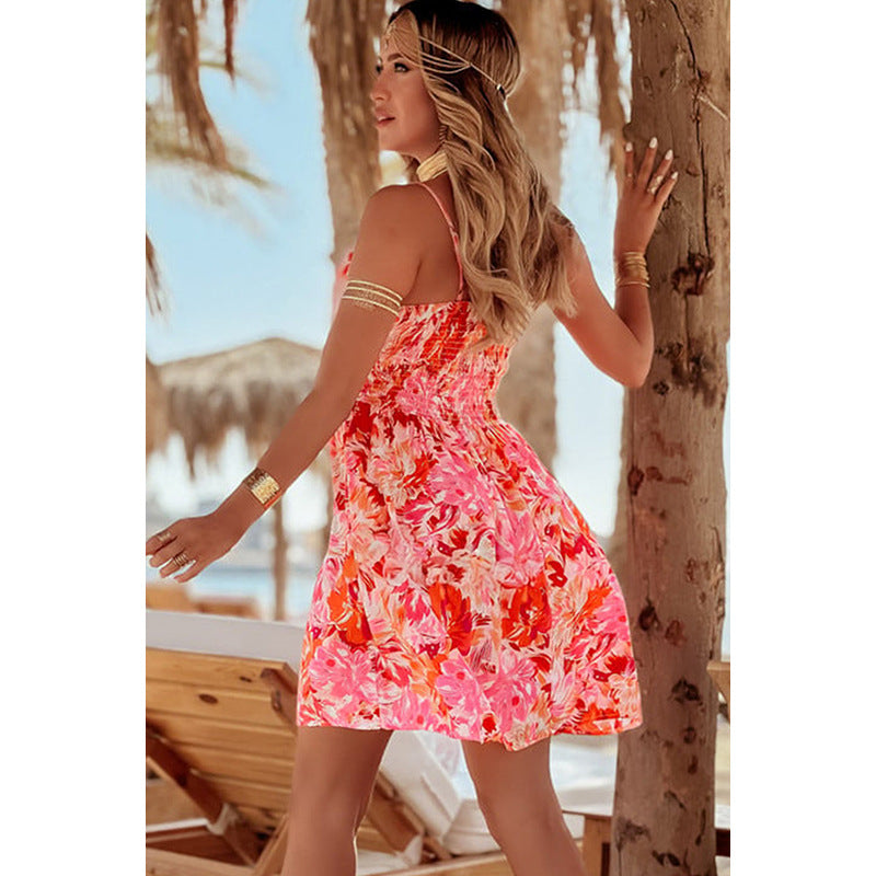 Damen Freizeitkleid mit raffiniertem V-Ausschnitt und taillierter Silhouette WW