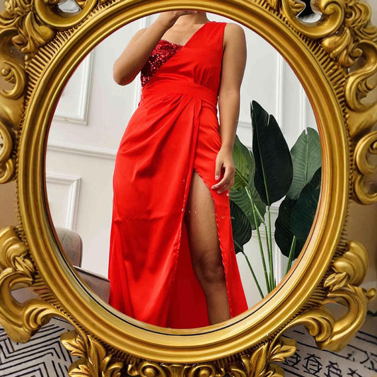 WW | Low-Cut Strapless Festive Chinese Evening Dress