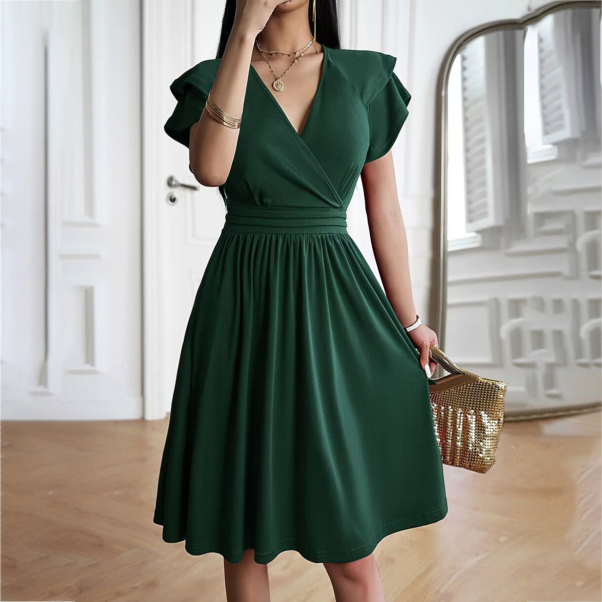 WW | Elegantes Midi-Kleid mit V-Ausschnitt