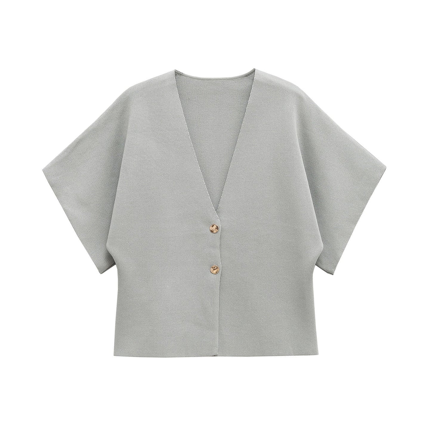 Women's Lightweight Cardigan with Elegant V-Neck and Luxurious Button Details WW