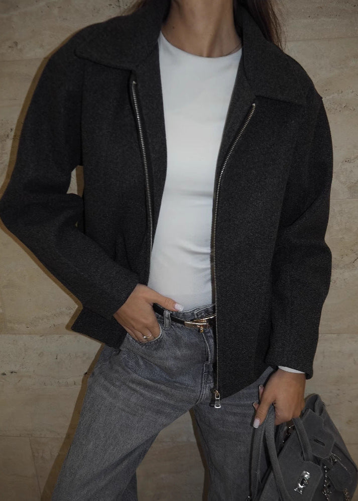 WW | Wool Blend Zip-Up Jacket