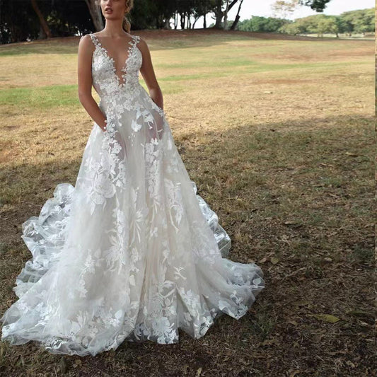 WW | Bridal White Spaghetti Strap Bridesmaid Dress
