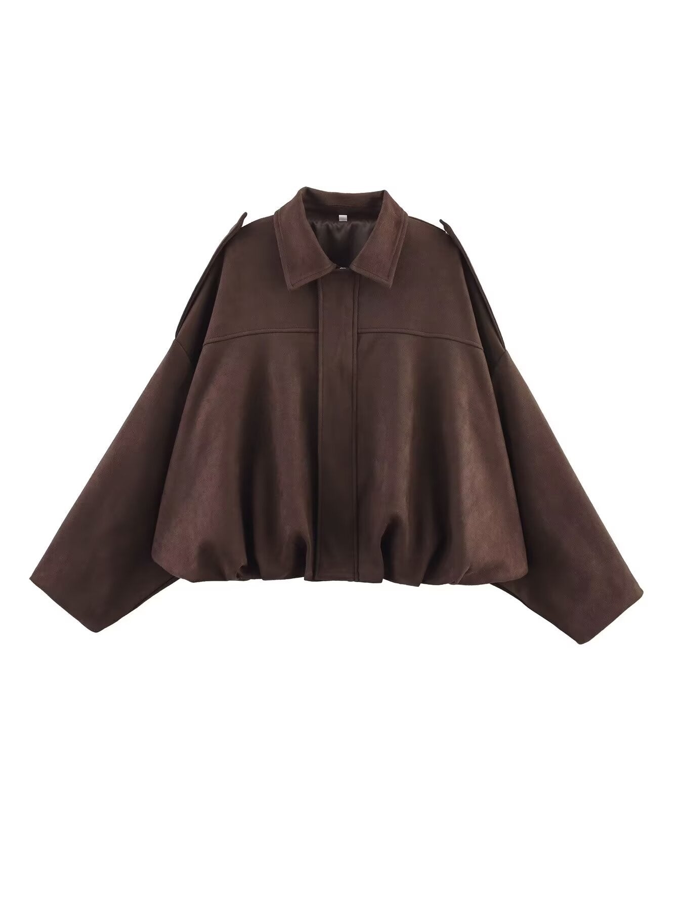 Women's Oversized Jacket with Casual Cut and Detachable Collar WW