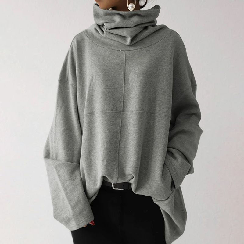 WW | Trendy Solid-Colored Turtle-Neck Sweater
