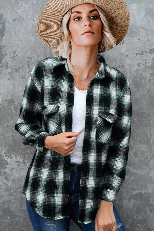 Damen Karo-Hemdjacke aus weichem Flanell mit praktischen Taschen WW