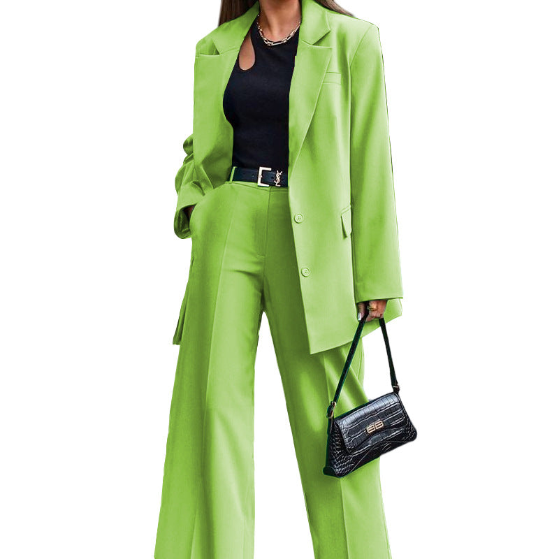 Women's Oversized Blazer and Wide-Leg Trousers Combination WW