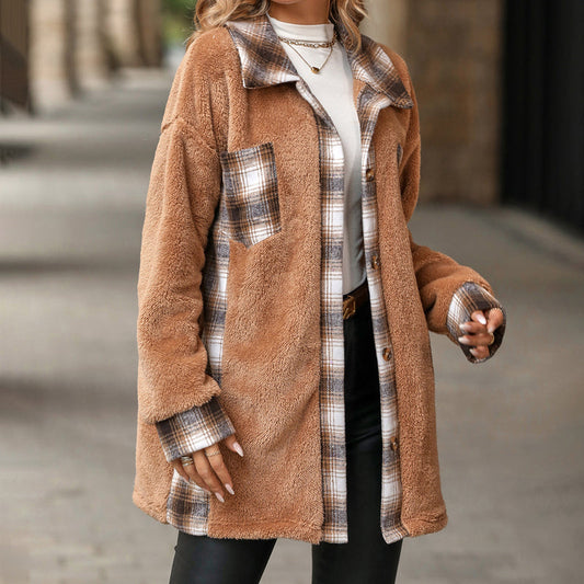 WW | Karierter Fleece Mantel