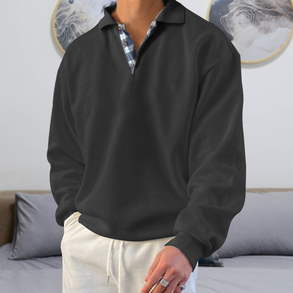 WW | Relaxed fit V-neck with lapels Soft knit Ribbed cuffs