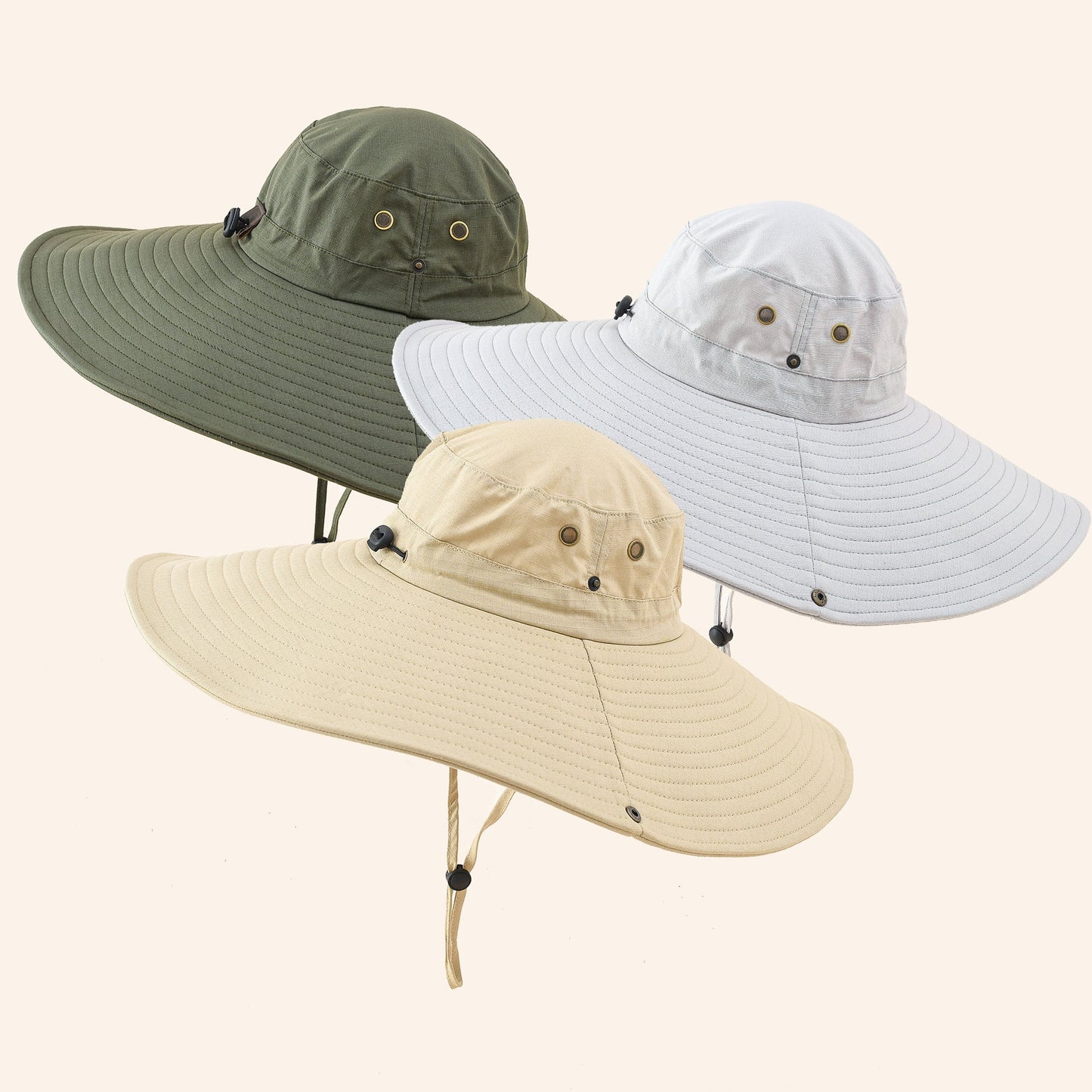 Damen UV-Schutz Sonnenhut mit breiter Krempe und verstellbarem Kinnband WW