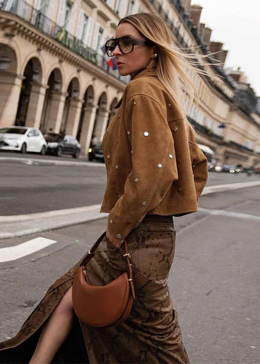 WW | Wildleder Ge cropped Jacke