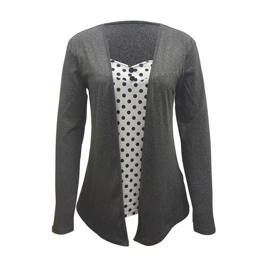 Damen Cardigan mit glänzender Oberfläche und lässigem Fall WW