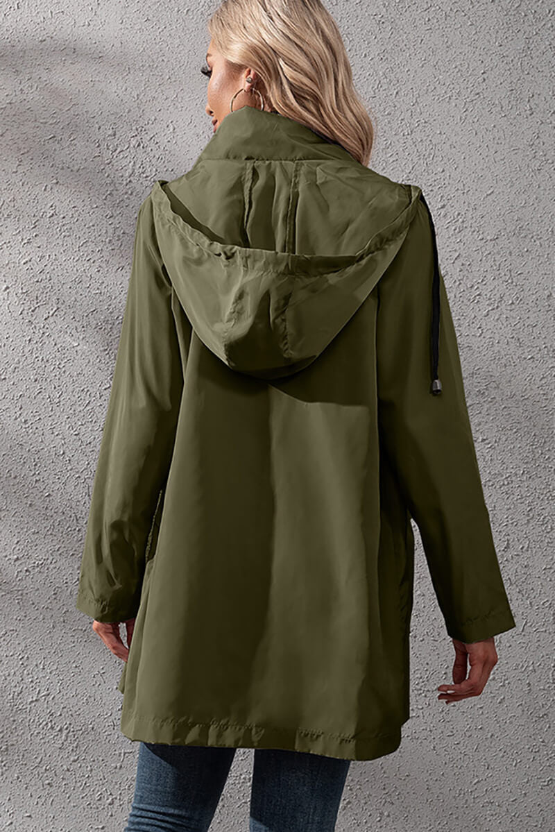 WW | Hooded Rain Jacket - Adjustable Waist - Water-Repellent - Casual Outerwear