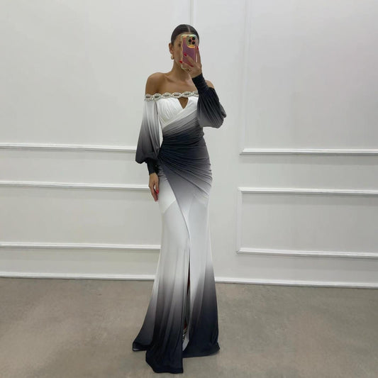 WW | Partykleid mit Camisole und positioniertem Schlitz in großer A-Linie