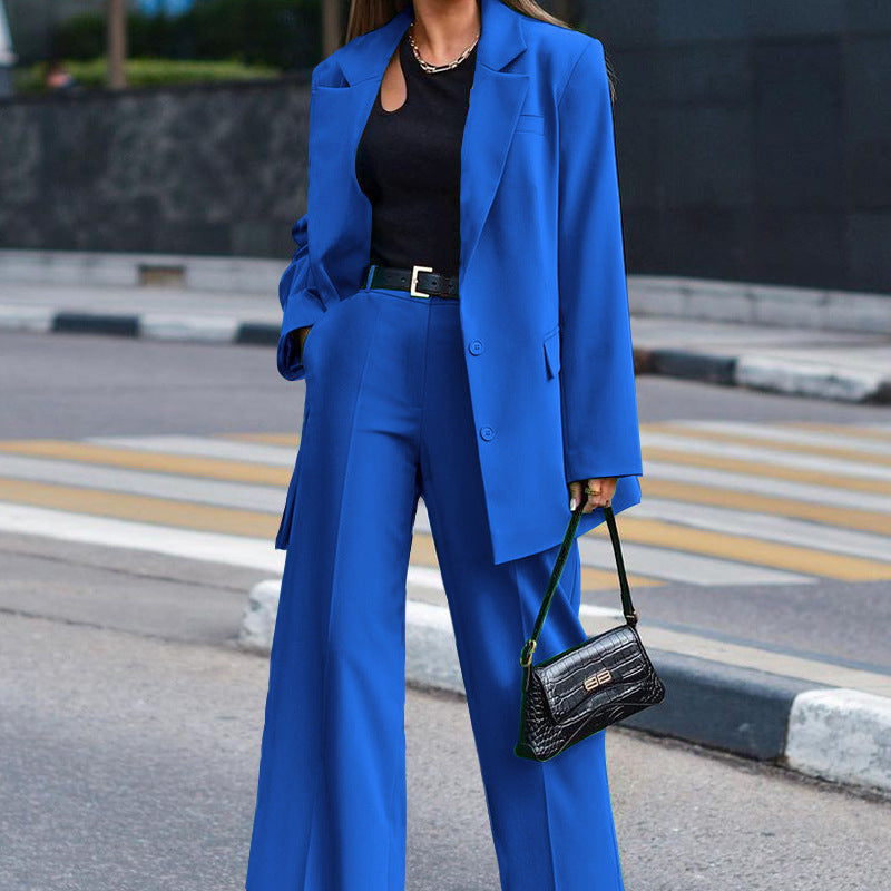 Women's Oversized Blazer and Wide-Leg Trousers Combination WW