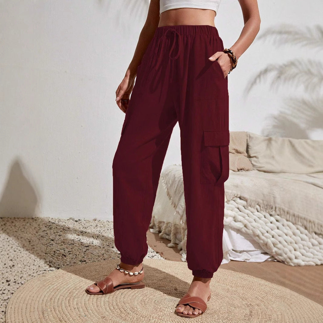 Damen Cargo-Hose mit elastischem Bund und praktischen Seitentaschen WW