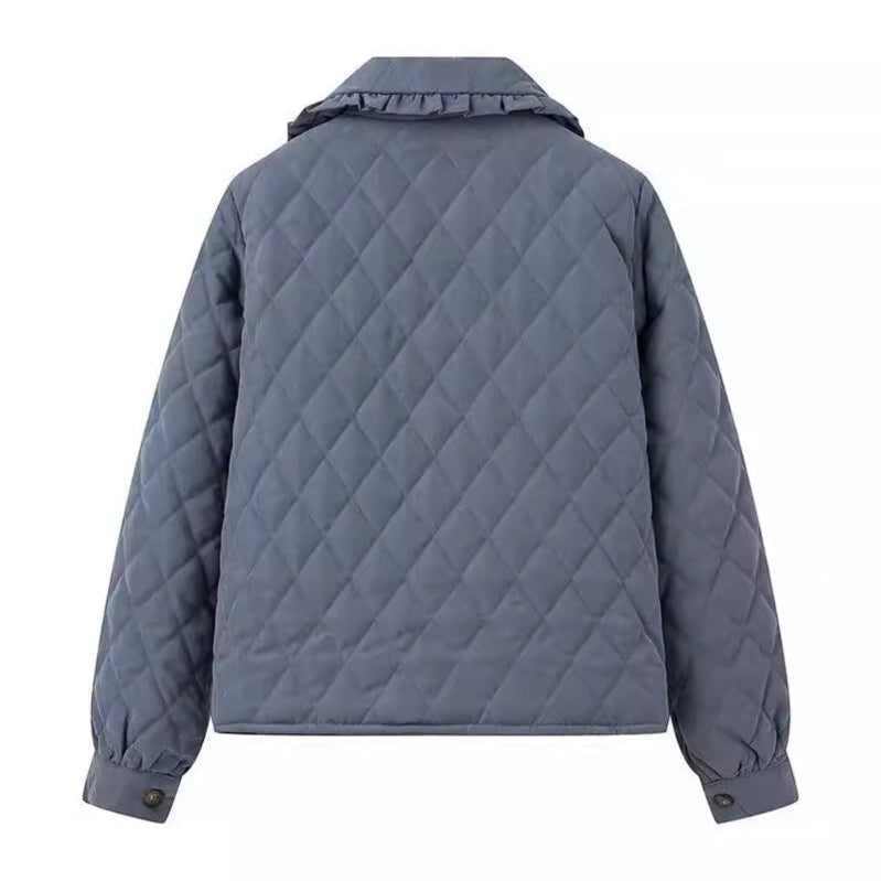 WW | Damen Gequiltete Jacke Große Kragen
