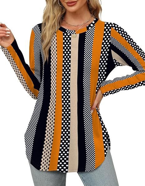 Damen Longsleeve Oberteil mit Pflanzenmuster und asymmetrischem Saum WW