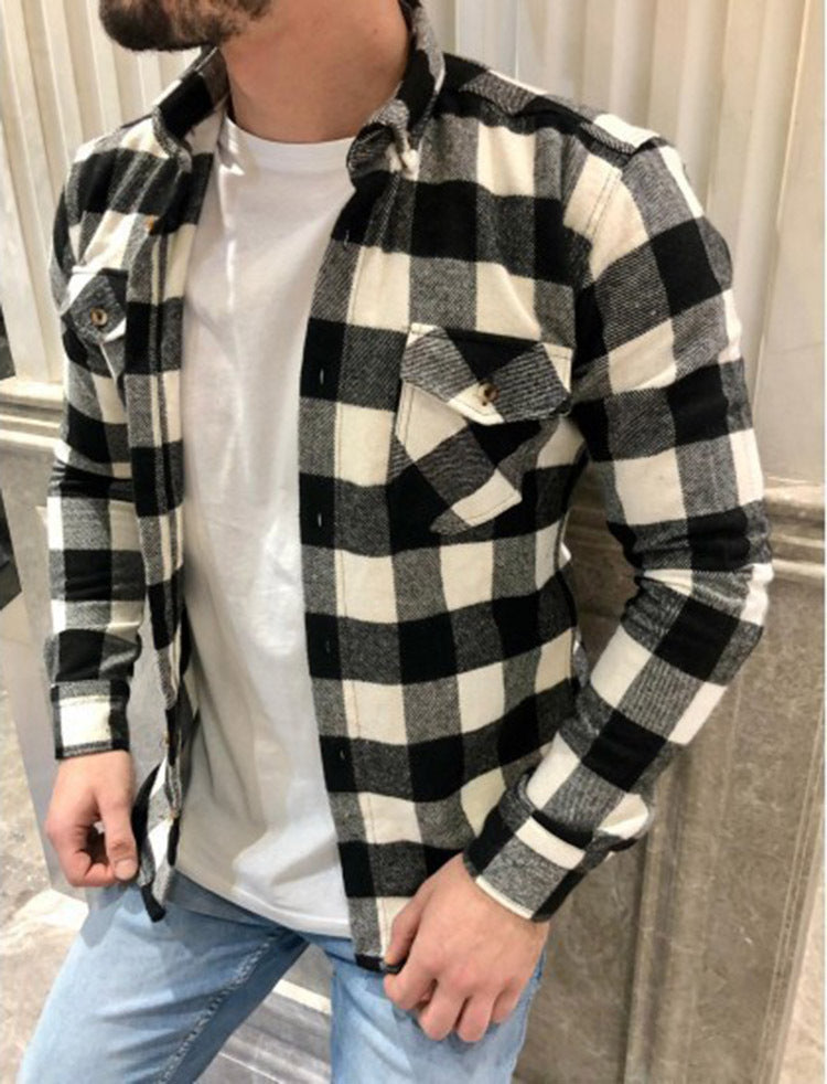 WW | Checked Flannel Shirt Relaxed Fit Long Sleeve With Chest Pockets