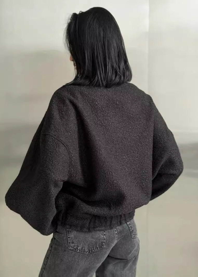 WW | Oversized Fleece Druckknopfjacke