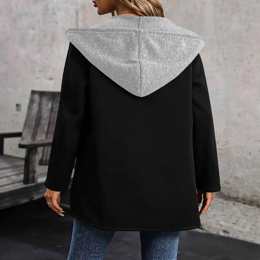 Women's Casual Long-Sleeve Hooded Jacket with Practical Pockets WW