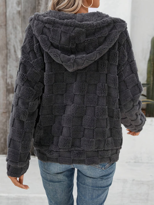 WW | Kunstpelz Zip-Up Hoodie - Sanfte Plüschbequemlichkeit - Polyester-Mischung - Alltagsoberbekleidung