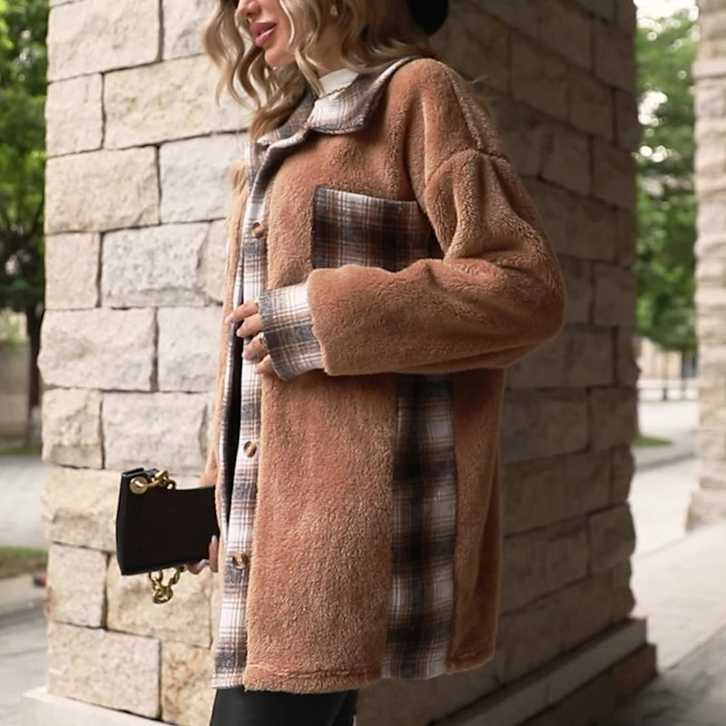 WW | Karierter Fleece Mantel