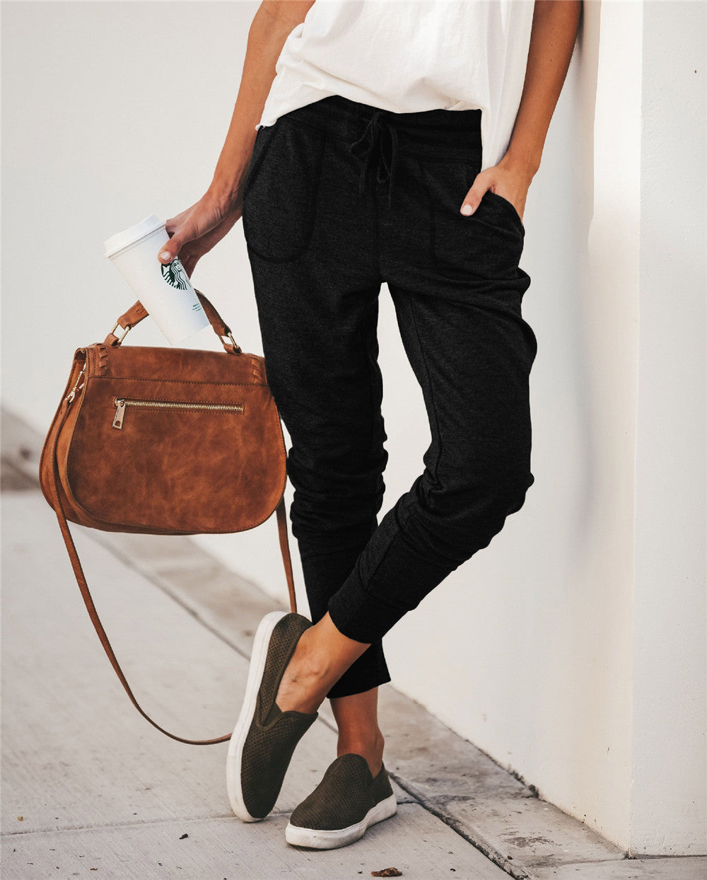 WW | Sweatpants Relaxed Fit Cotton Blend Elastic Waistband Pockets