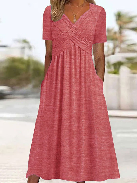 WW | Crossover Midi Dress for a Stylish Radiance