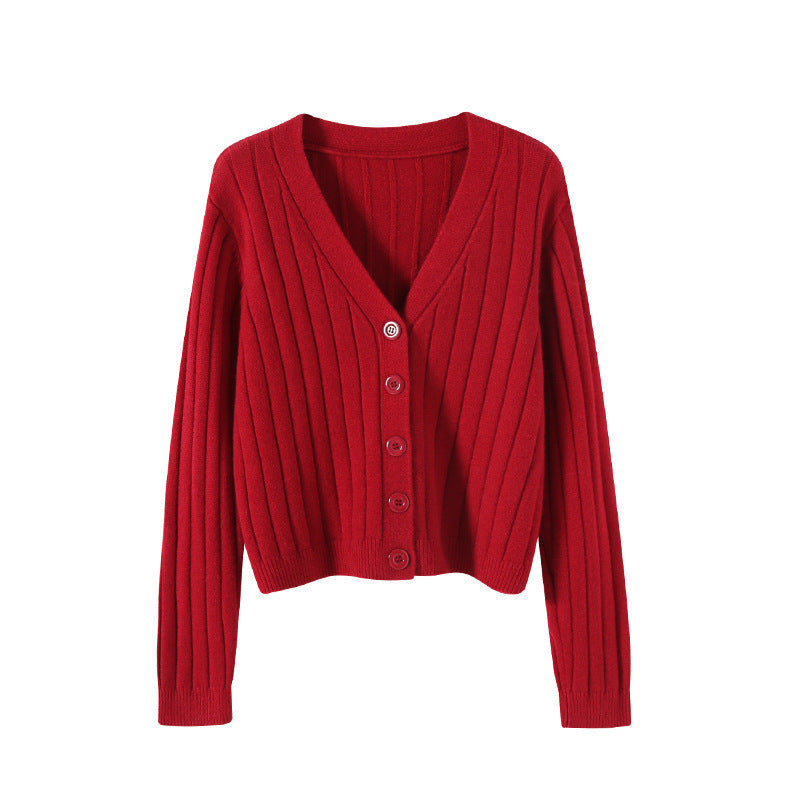 WW | Schnürgestrickter Pullover mit V-Ausschnitt für Damen