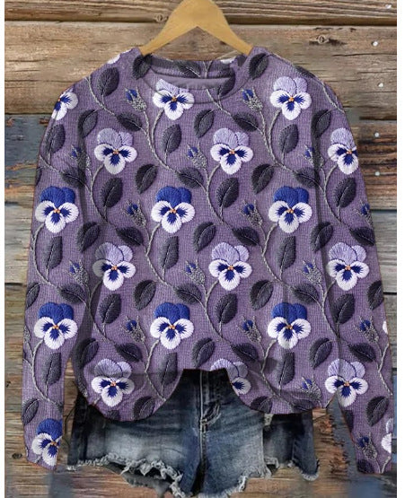 WW | Lässiger Pullover mit Blumenmuster