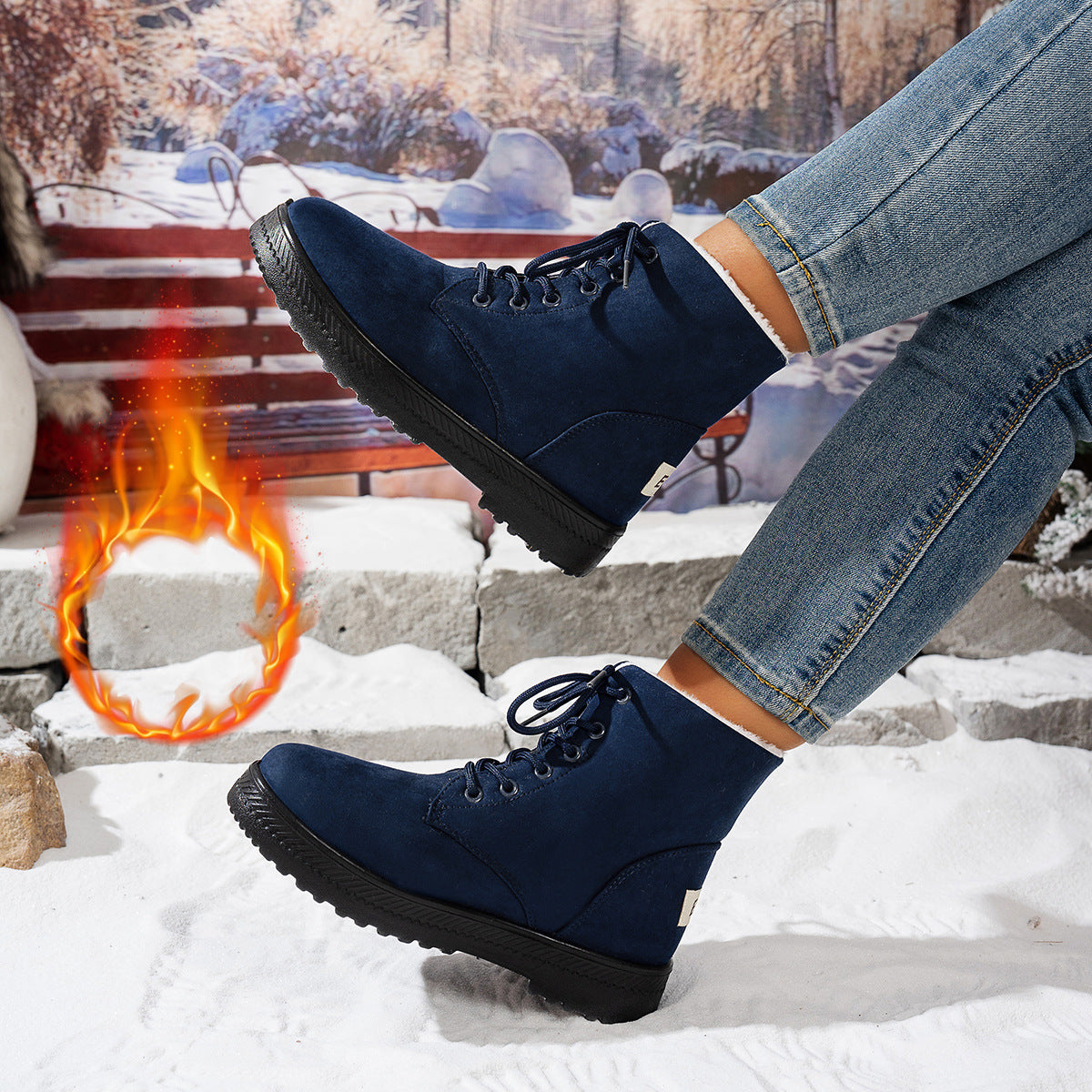 Damen Winterstiefel mit kuscheligem Futter und rutschfester Sohle WW
