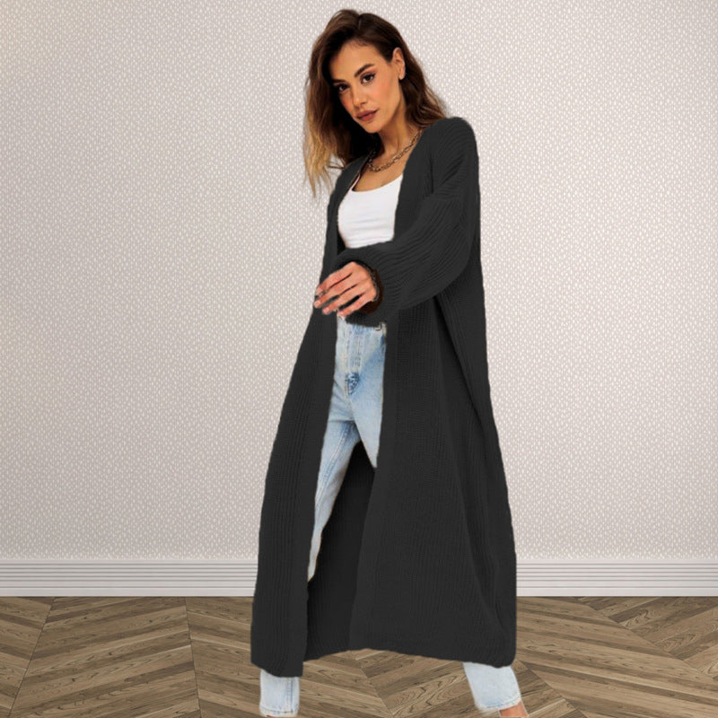 Women's Open-Front Chunky Knit Cardigan with Deep Pockets WW