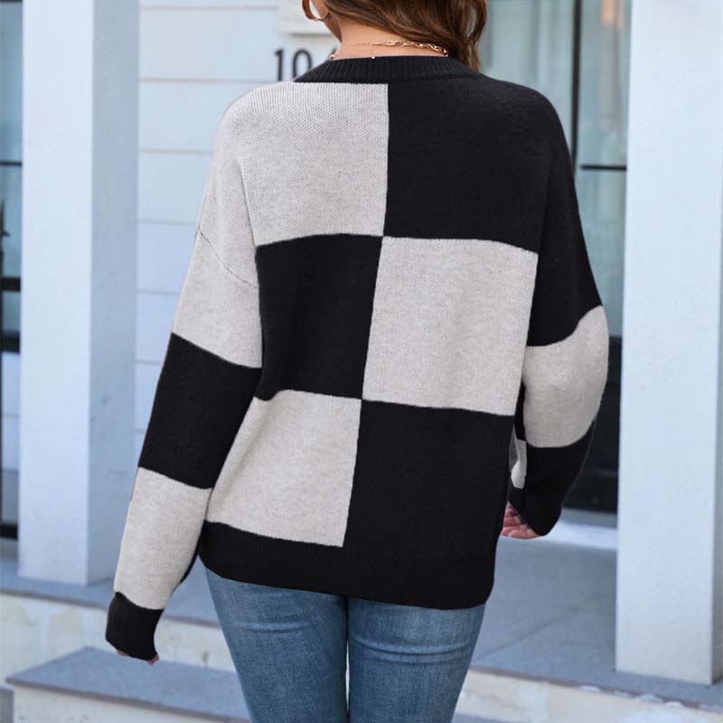 WW | Karierter Strickpullover