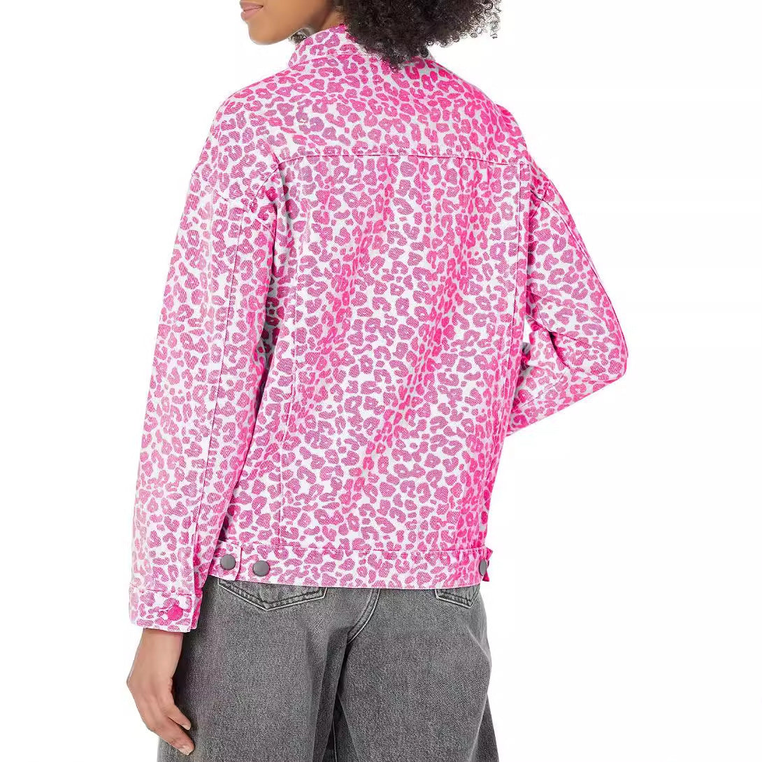 Damen Jeansjacke im angesagten Leo-Design mit lässigem Schnitt und modischen Details WW