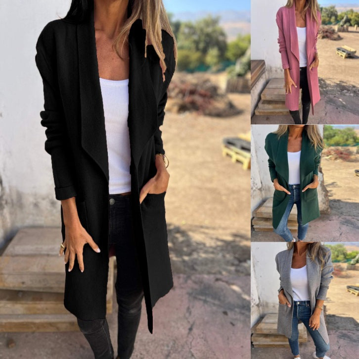 Women's casual long jacket with modern cut and elegant details WW