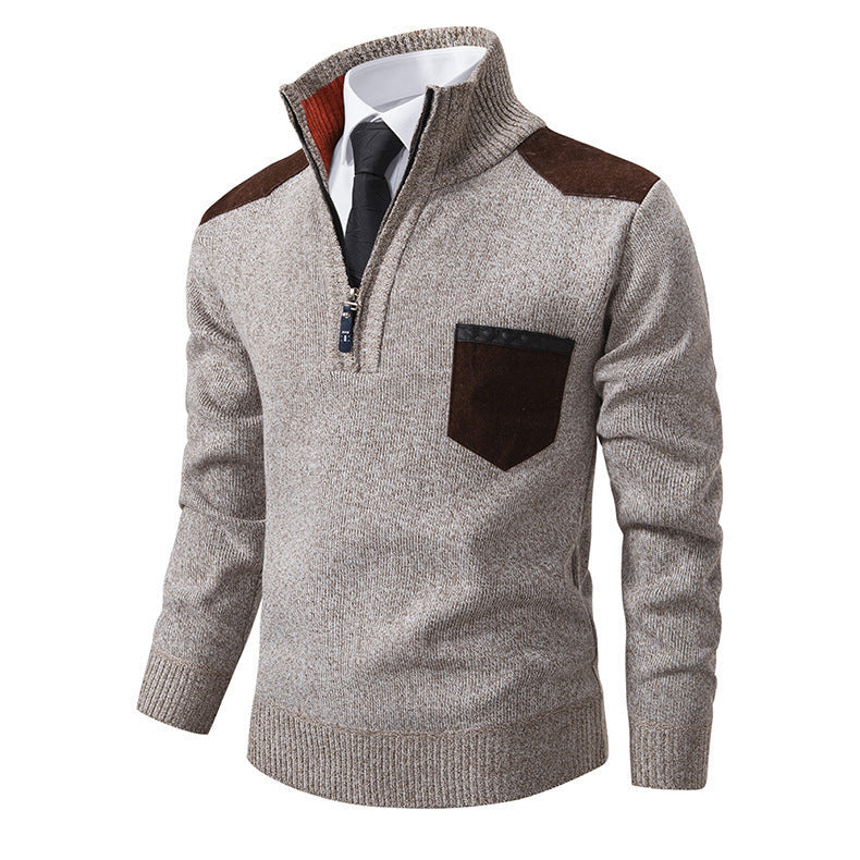 Men's fashionable stand-up collar sweater WW