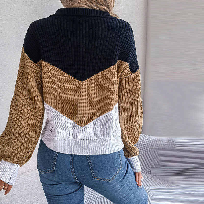WW | Pullover mit Gestricktem Farbblock für Damen