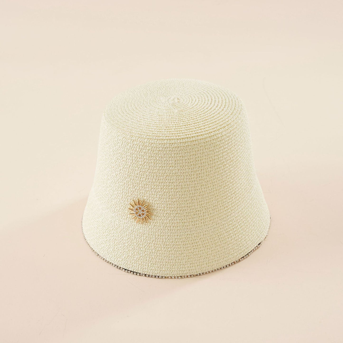 Damen Sommerlicher Strohhut mit dekorativer Blüte WW