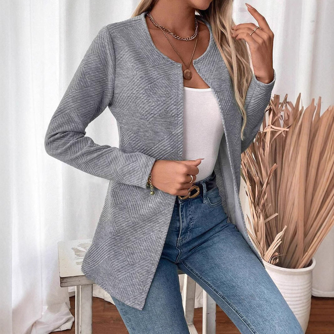 WW | Einfaches Temperament Pendeln Schlanke Passform Cardigan Jacke Oberbekleidung