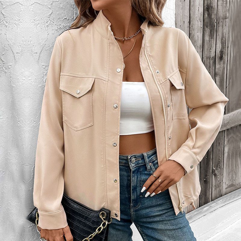 WW | Button-Down Shirt Jacket - Lightweight Fabric - Casual Outerwear - Versatile Layering Piece