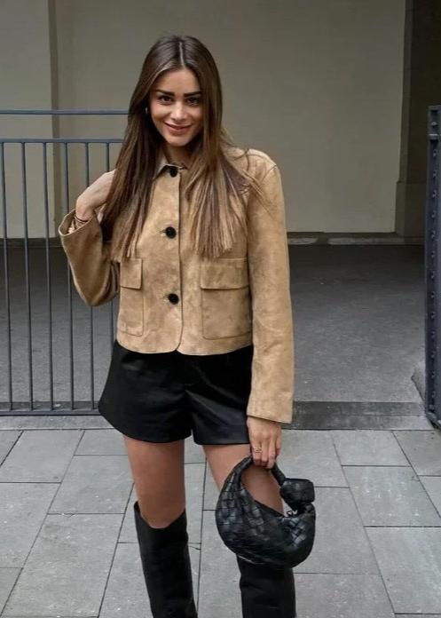 WW | Camel Boxy Wolljacke