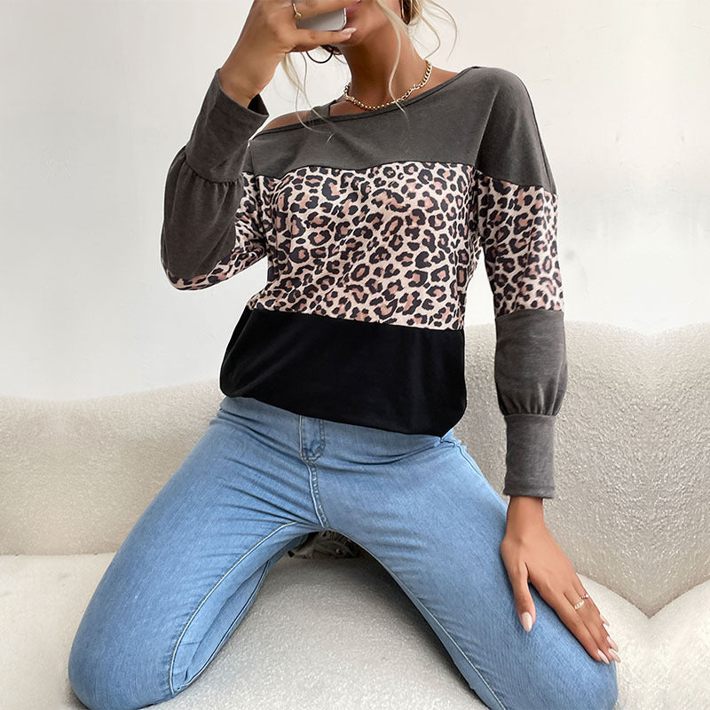 Damen Off-Shoulder Sweatshirt mit tierischem Print und lässigem Schnitt WW